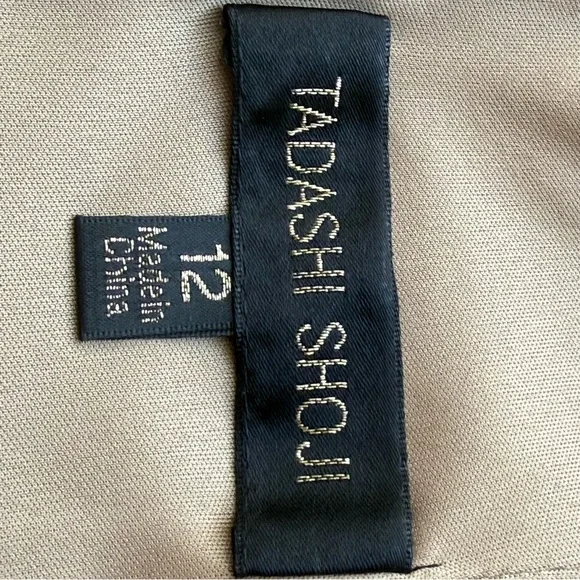 Tadashi Shoji Black Corded Embroidery Tulle 3/4 Sleeve Lace Dress Evening 12 - Picture 13 of 16